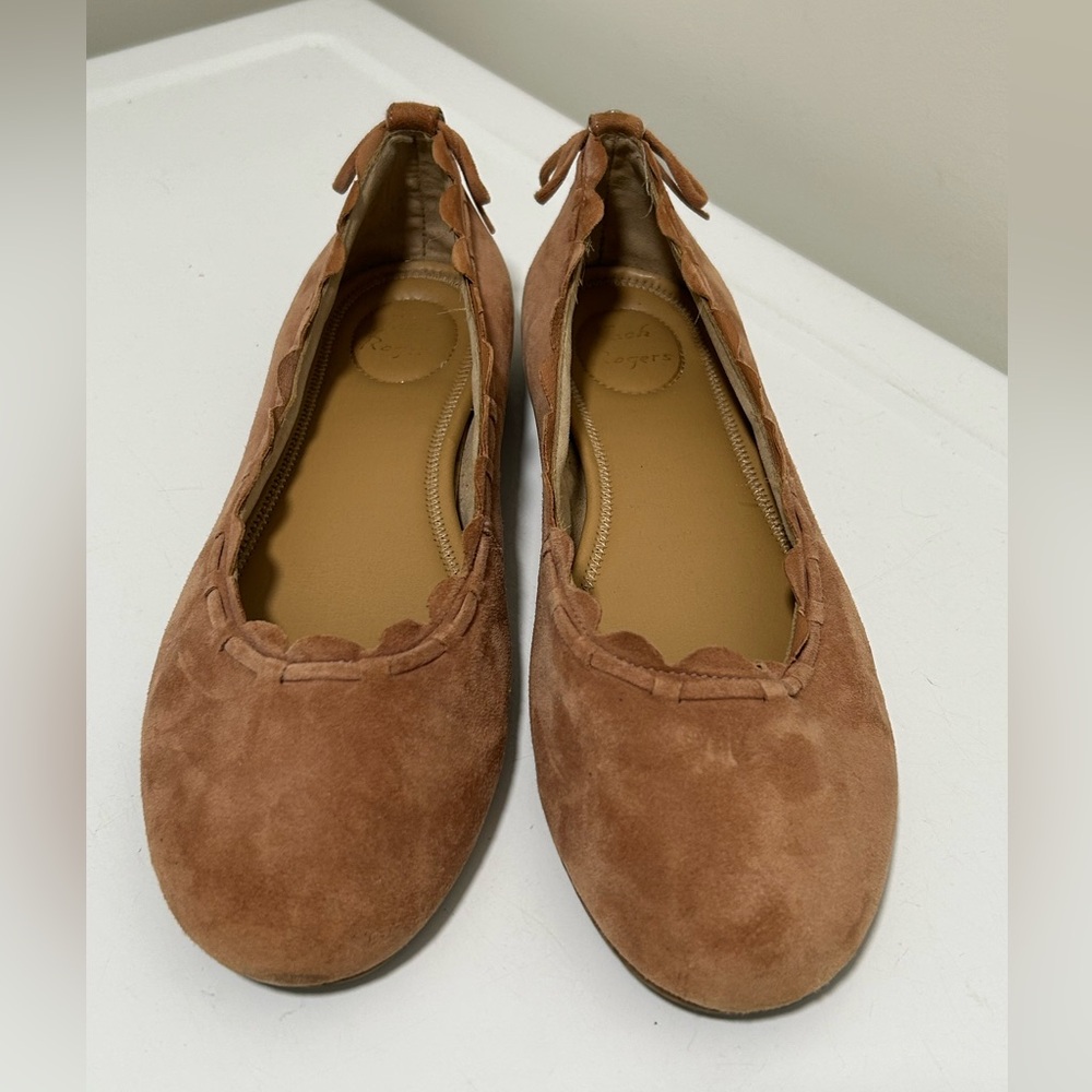 Jack Rogers Lucie Suede Ballet Flats Tan Size 9.5